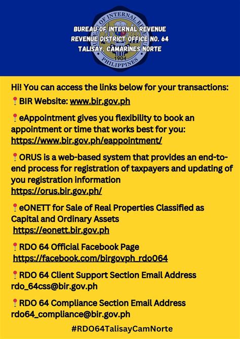 rdo pasig email address|BIR eAppointment System .